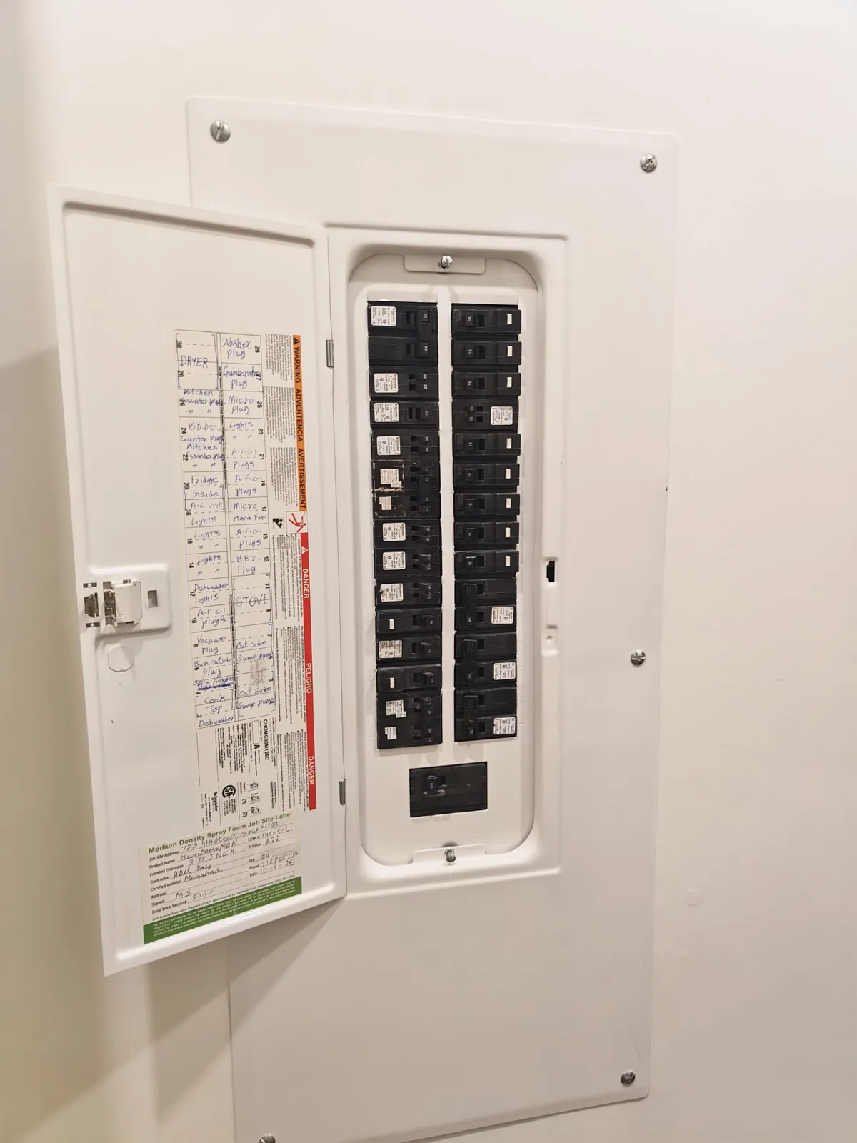 Existing kitchen electrical panel